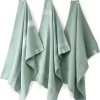 Walra Keuken- & Theedoekenset Blocks & Lines - 3x 50x70 - 100% Katoen - Groen