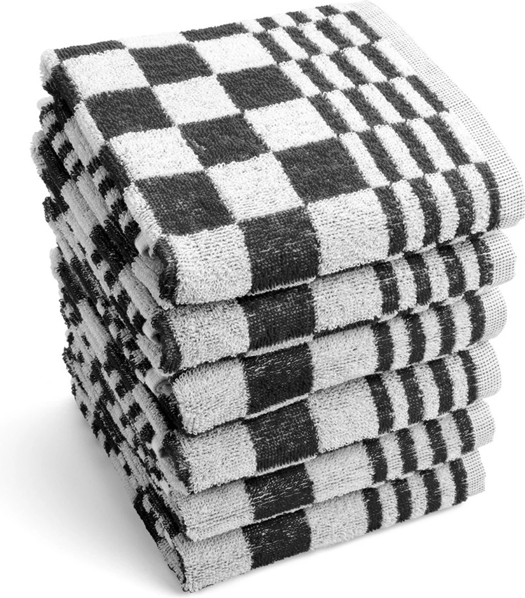 Zavelo 6x Theedoeken En 6x Keukendoeken Set + 6x VAATDOEKJES - 6x Theedoeken - 6x Keukendoeken - Zwart 6 Zavelo 6x Theedoeken En 6x Keukendoeken Set + 6x VAATDOEKJES - 6x Theedoeken - 6x Keukendoeken - Zwart - Afbeelding 6