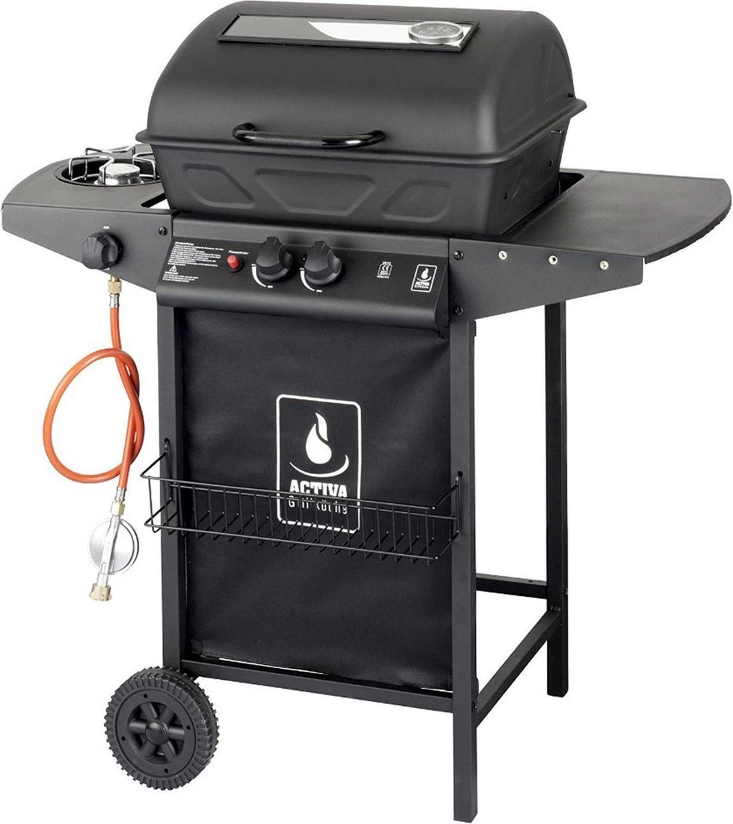 Halifax Gasbarbecue 5,5 KW - Buitenkeuken Met Lavasteen Grillplaat En Gaspit - 100x98 Cm