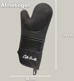 Ovenwanten - 2 Stuks - Bescherming Tot 230 °C - Zwart - Siliconen - Flexibel -Thuis-BBQ 1099x1200
