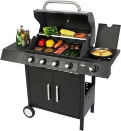 El Fuego San Angelo 4.1 Gasbarbecue - 5 Branders - Zwart -Thuis-BBQ 1105x1200