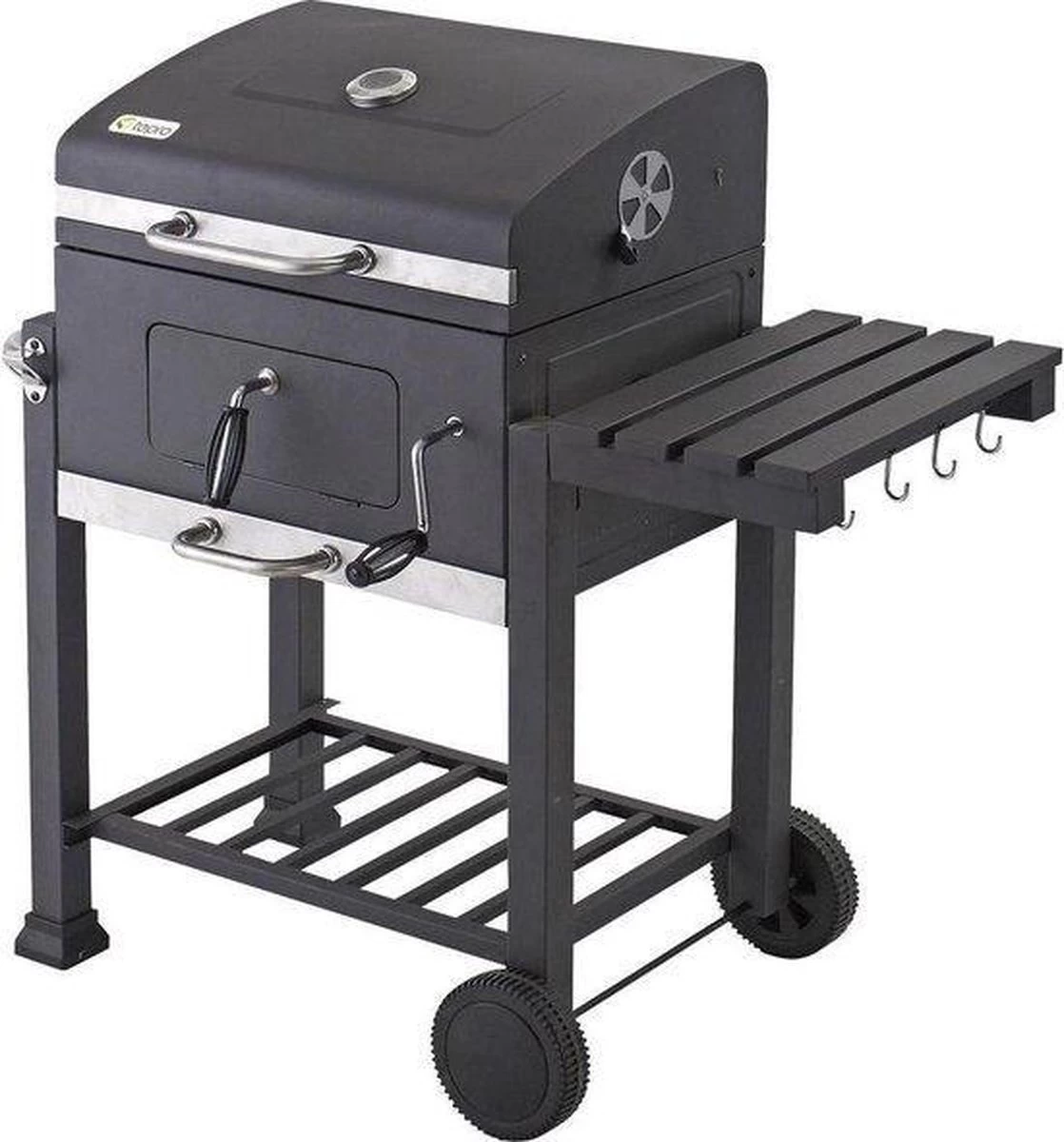 Tepro Toronto Click Barbecue Bbq Houtskool - Grilloppervlak (LxB) 56 X 42 Cm - Met Thermometer In De Deksel - RVS - Houtskoolbarbecue 1 Tepro Toronto Click Barbecue Bbq Houtskool - Grilloppervlak (LxB) 56 X 42 Cm - Met Thermometer In De Deksel - RVS - Houtskoolbarbecue