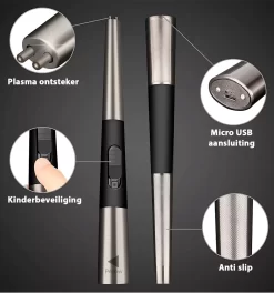 Oplaadbare Lange Elektrische Aansteker - Duurzame Plasma Aansteker – Luxe Aansteker - Inclusief Cadeauverpakking - BBQ – Kaarsen - Zwart -Thuis-BBQ 1123x1200 2
