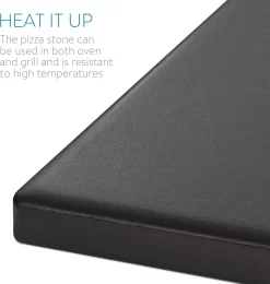 Navaris Pizzasteen XL Voor Oven En Barbecue - Rechthoekige Pizzaplaat 38 X 30 Cm - Inclusief Receptenboek - Keramisch Geglazuurd - Zwart -Thuis-BBQ 1142x1200 6