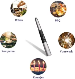 Allkinds Lange Elektrische Plasma Aansteker - USB Oplaadbaar - Vlamloze Elektrische Aansteker Voor Keuken, Kaars, BBQ Of Openhaard - Zwart - In- En Outdoor - Chique Design -Thuis-BBQ 1145x1200 5