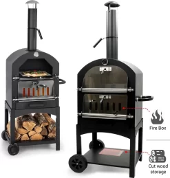 MaxxGarden Pizza Oven Buiten - Houtskool – Incl. Pizzasteen - 45x65x158cm -Thuis-BBQ 1146x1200 2