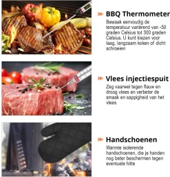 Saveur Royal® 35-delige Barbecue Gereedschapset In Roestvrij Staal - BBQ Grill Set Met Draagtas - Barbecuegerei-sets - Barbecue Accessoires Gereedschap - 35-delig -Thuis-BBQ 1153x1200 4