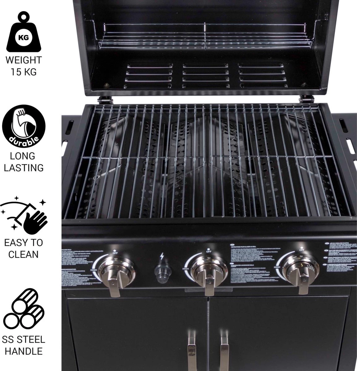 MaxxGarden Gas Barbecue - 3 Branders - Incl. Gratis BBQ Set 7 MaxxGarden Gas Barbecue - 3 Branders - Incl. Gratis BBQ Set - Afbeelding 7