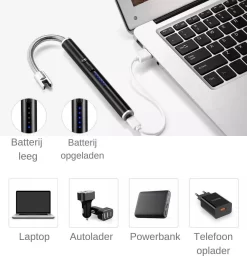Merkloos BBQ Aansteker Oplaadbaar Met Usb Kabel - Elektrische Keuken Aansteker - Flexibele Aansteker - Zwart -Thuis-BBQ 1157x1200