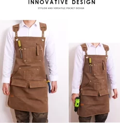 Schort - Hobby Schort - Bruin - Klus Schort - Timmerman Schort - Werk Schort - Schilder Schort - Multifunctioneel Schort - Werkschort -Thuis-BBQ 1165x1200 2