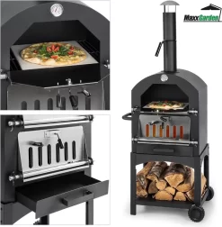 MaxxGarden Pizza Oven - Smoker Barbecue Op Hout, Houtskool Of Pellets - 45 X 65 X 158cm 14 MaxxGarden Pizza Oven - Smoker Barbecue Op Hout, Houtskool Of Pellets - 45 X 65 X 158cm -Thuis-BBQ 1175x1200