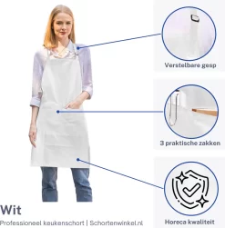 Schortenwinkel - Professioneel Keukenschort - Kookschort - Horeca - Wit -Thuis-BBQ 1182x1200 2