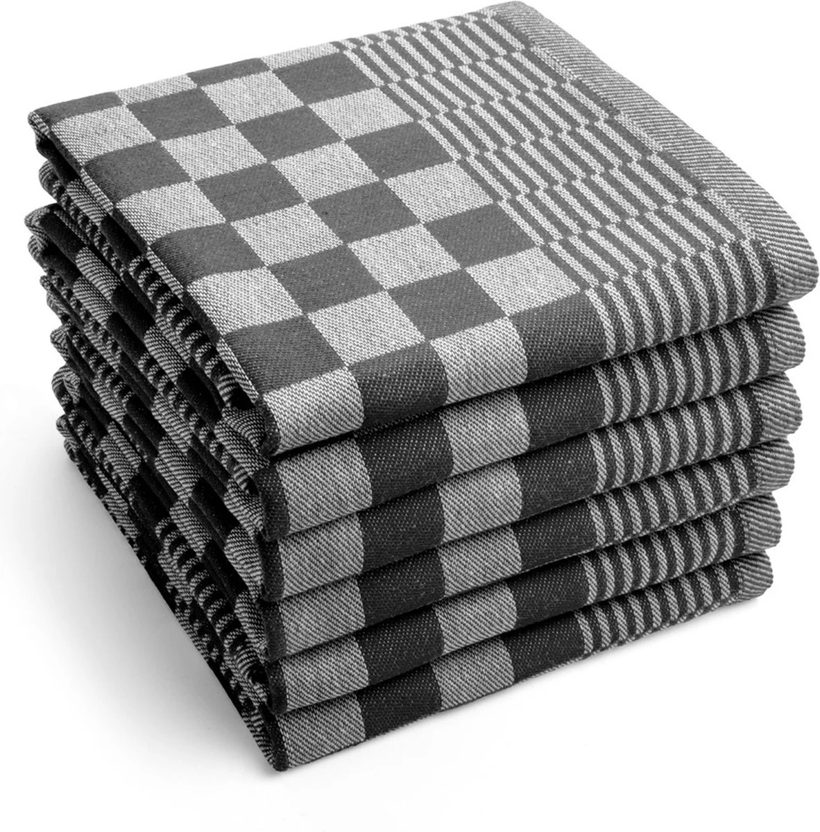 Zavelo 6x Theedoeken En 6x Keukendoeken Set + 6x VAATDOEKJES - 6x Theedoeken - 6x Keukendoeken - Zwart 5 Zavelo 6x Theedoeken En 6x Keukendoeken Set + 6x VAATDOEKJES - 6x Theedoeken - 6x Keukendoeken - Zwart - Afbeelding 5