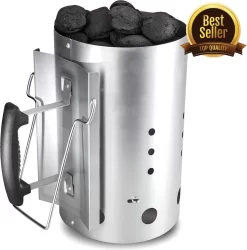 Kolen Starter GROOT - Brikettenstarter Met Veiligheidshandgreep - Snelstarter Voor Barbecue - BBQ Houtskool Starter