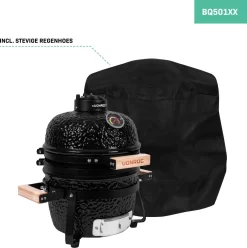VONROC - BBQ - Kamado - 13 Inch - Ø27cm Kookoppervlak - Houtskoolbarbecue – Keramisch - Tafelmodel - Met Onderstel, Thermometer, Plate Setter & Regenhoes -Thuis-BBQ 1193x1200