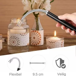 Merkloos BBQ Aansteker Oplaadbaar Met Usb Kabel - Elektrische Keuken Aansteker - Flexibele Aansteker - Zwart -Thuis-BBQ 1196x1200 7