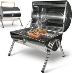 BBQ Collection Houtskoolbarbecue - Cilinder - Chroom -Thuis-BBQ 1197x1200