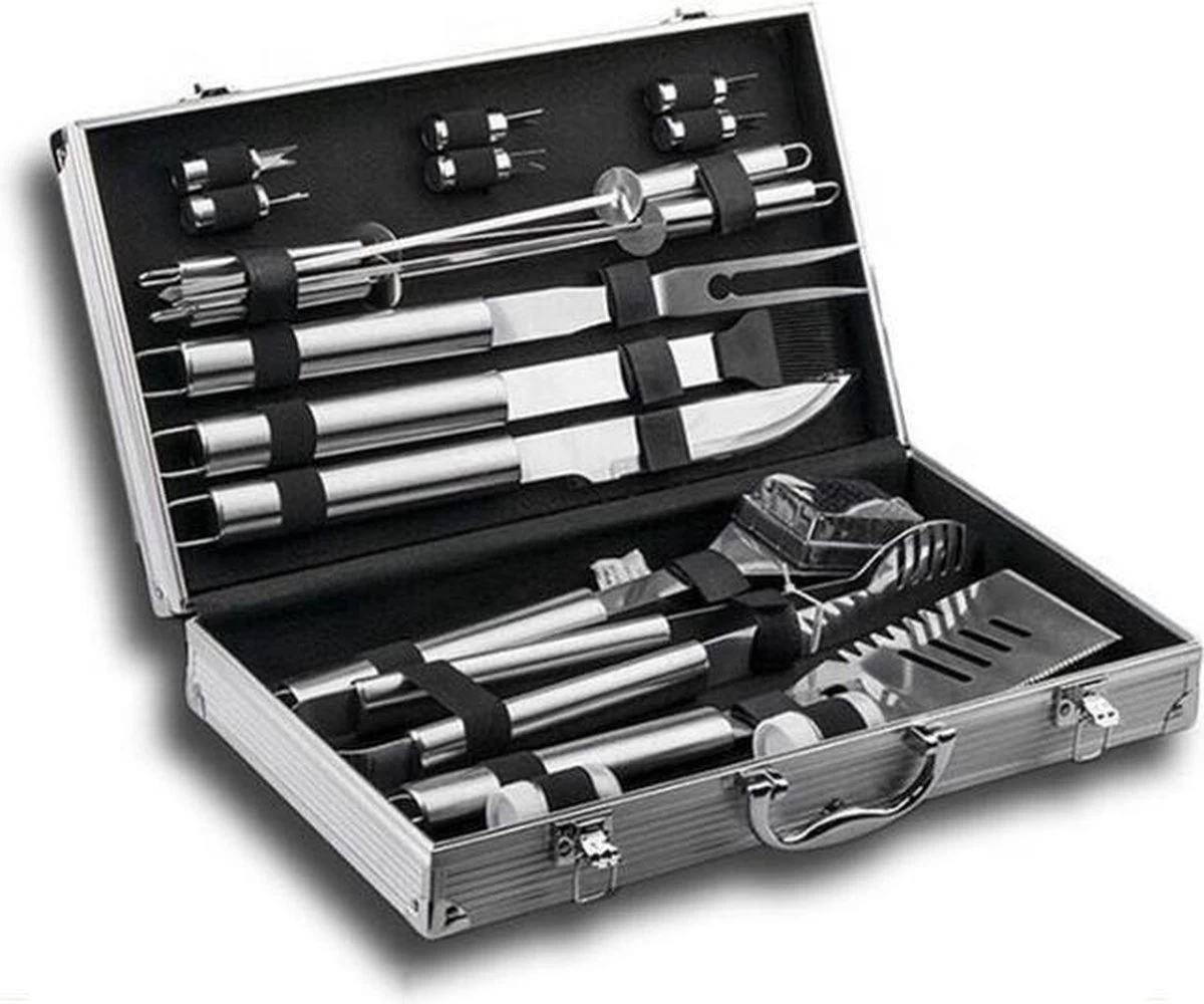 Sens Design BBQ Accesoires - 18 Delig - BBQ Gereedschapset Koffer 1 Sens Design BBQ Accesoires - 18 Delig - BBQ Gereedschapset Koffer