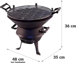 Potkachel Houtskoolbarbecue - 35 Cm - Gietijzer 6 Potkachel Houtskoolbarbecue - 35 Cm - Gietijzer -Thuis-BBQ 1200x1000