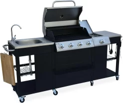 Alice's Garden Gas BBQ D'Artagnan - Zwart - 5 Branders - Buitenkeuken -Thuis-BBQ 1200x1005 1