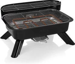 Princess 112252 Hybride Barbecue – Elektrische BBQ - Tafelmodel - 2000W - 44x 29cm - Gebruik Elektrisch Of Met Kolen -Thuis-BBQ 1200x1025