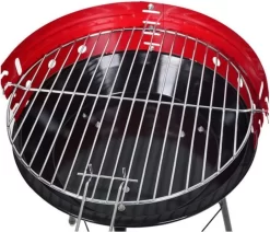 Houtskoolbarbecue Ø33 Cm | Verstelbare Grill BBQ | Halfopen | Zwart / Rood -Thuis-BBQ 1200x1028