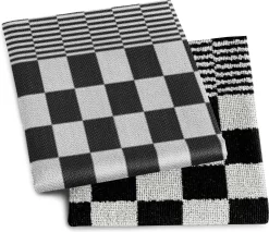 Droomtexiel® Horeca Kwaliteit Katoenen Theedoeken & Keukendoeken Set - 6x Theedoeken + 6x Keukendoeken - Zwart Wit - -Thuis-BBQ 1200x1034 1