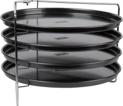 Pizza - Pizzarek - Pizza Oven - Zenker - Pizzabakset - 5 Delige Set Voor 4 Pizza's - Ø 28,5 Cm - Antiaanbaklaag Van ILAG® - Pizzaplaat - Pizza