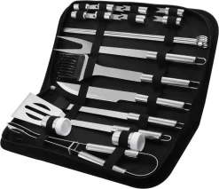 BBQ Barbecuegereedschapset- Barbecuegerei-sets - 20 Delig - Luxe RVS BBQ Accessoires - BBQ Set - BBQ Gereedschap + GRATIS Opbergtas - Barbecue | Grill | Buitenkeuken