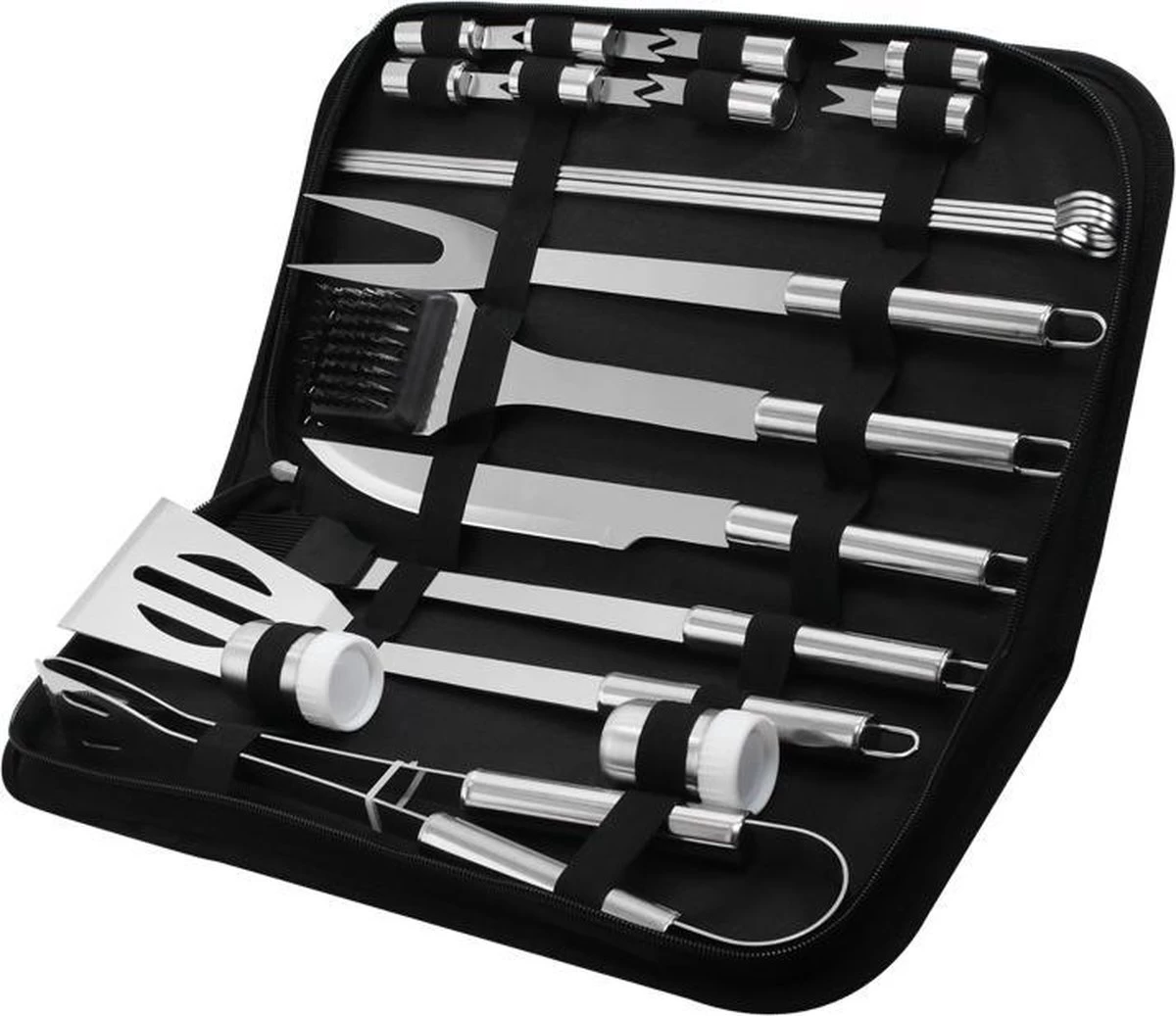 BBQ Barbecuegereedschapset- Barbecuegerei-sets - 20 Delig - Luxe RVS BBQ Accessoires - BBQ Set - BBQ Gereedschap + GRATIS Opbergtas - Barbecue | Grill | Buitenkeuken 1 BBQ Barbecuegereedschapset- Barbecuegerei-sets - 20 Delig - Luxe RVS BBQ Accessoires - BBQ Set - BBQ Gereedschap + GRATIS Opbergtas - Barbecue | Grill | Buitenkeuken