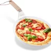 Nowad Pizzaschep RVS Rond Voor BBQ En Oven - 30,5 Cm - Pizzaspatel - Taartschep - Houten Handvat - Ophangbaar - Rond - Vaatwasbestendig - Keukenaccessoires