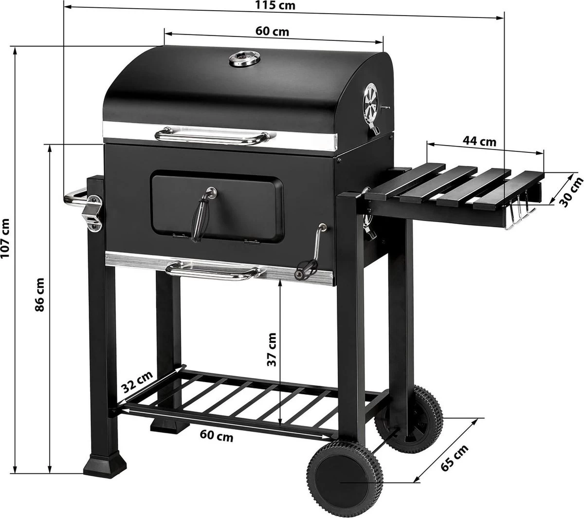 TecTake Florian Houtskoolbarbecue - 55x36 - Zwart 8 TecTake Florian Houtskoolbarbecue - 55x36 - Zwart - Afbeelding 8