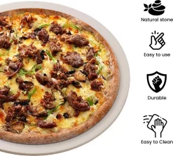MaxxHome Pizzasteen - BBQ Steen - Pizzasteen Voor De Lekkerste Bereiding Van Een Pizza Op Jouw Barbecue Of In De Oven - Pizza Steen Rond - Medium (33 Cm) -Thuis-BBQ 1200x1084 5
