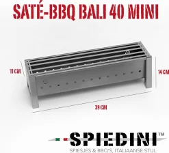 Spiedini Saté-bbq Bali 40 Mini - Kleine, Smalle Houtskoolbarbecue Met Horizontaal Rooster Voor Sate Of Andere Spiesjes - 40 Cm Lang, 11 Cm Breed, 14 Cm Hoog - Ideaal Voor Tuin- Of Open Haard, Of Balkon - Materiaal: Gealuminiseerd Ijzer 15 Spiedini Saté-bbq Bali 40 Mini - Kleine, Smalle Houtskoolbarbecue Met Horizontaal Rooster Voor Sate Of Andere Spiesjes - 40 Cm Lang, 11 Cm Breed, 14 Cm Hoog - Ideaal Voor Tuin- Of Open Haard, Of Balkon - Materiaal: Gealuminiseerd Ijzer -Thuis-BBQ 1200x1086