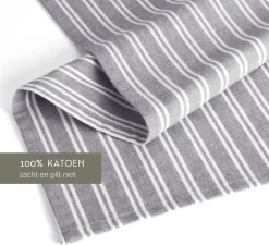 Walra Theedoeken Dry With Cubes, Stripes & Blocks - Keukenhanddoeken 3 X 50x70cm - Theedoeken En Keukendoeken Set 100% Katoen - Off Black -Thuis-BBQ 1200x1093 1