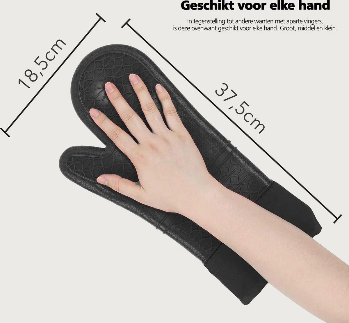 SWILIX ® Ovenwanten 2 Stuks - Ovenhandschoenen - Siliconen Ovenwant - Zwart 7 SWILIX ® Ovenwanten 2 Stuks - Ovenhandschoenen - Siliconen Ovenwant - Zwart - Afbeelding 7