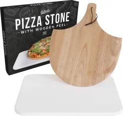 Gadgy Pizzasteen Met Pizzaschep – Cordieriet Voor Knapperige Pizzabodem – Pizzasteen Voor BBQ, Oven Of Kamado - Pizzaspatel - Pizza Set
