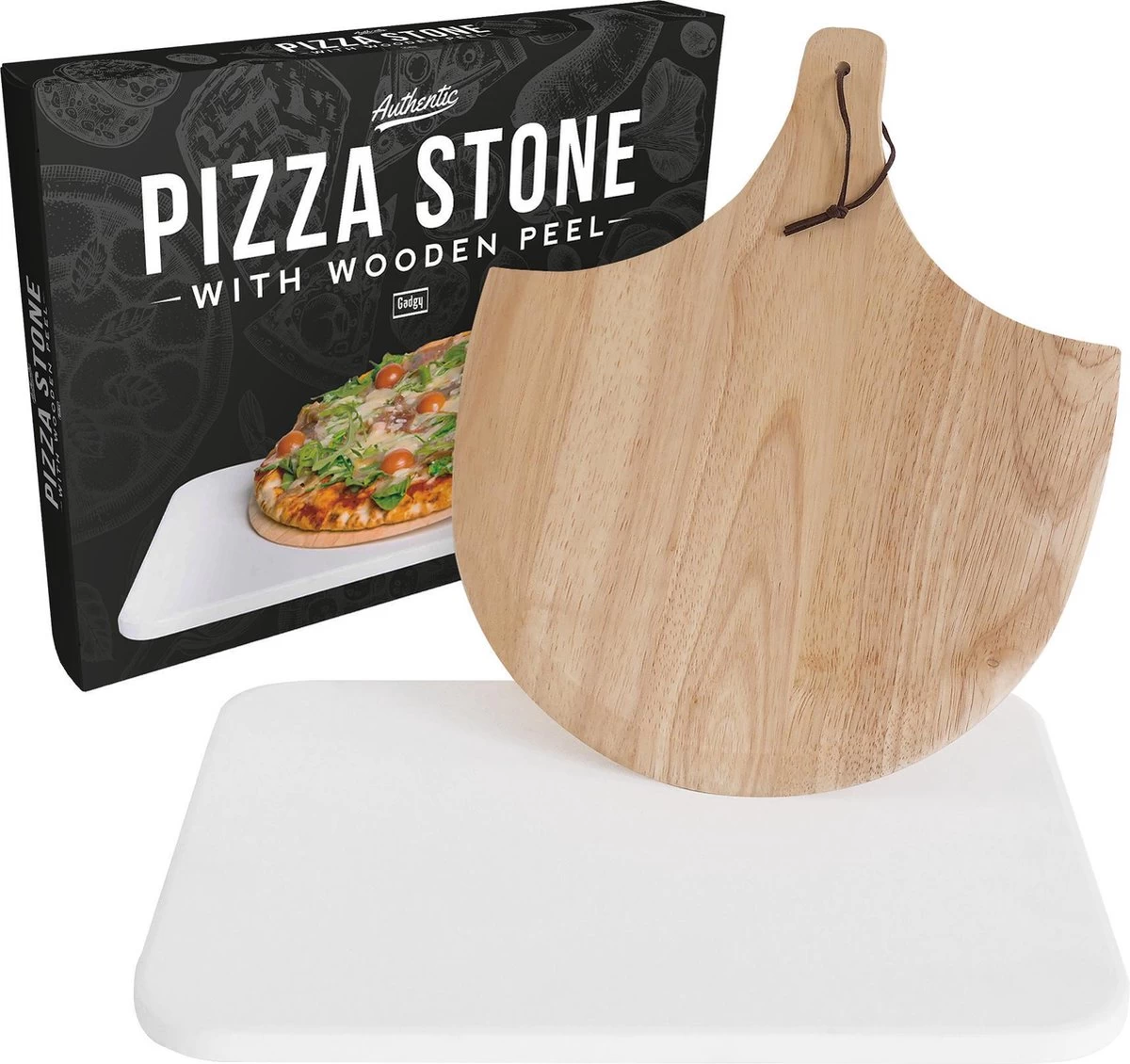 Gadgy Pizzasteen Met Pizzaschep – Cordieriet Voor Knapperige Pizzabodem – Pizzasteen Voor BBQ, Oven Of Kamado - Pizzaspatel - Pizza Set 1 Gadgy Pizzasteen Met Pizzaschep – Cordieriet Voor Knapperige Pizzabodem – Pizzasteen Voor BBQ, Oven Of Kamado - Pizzaspatel - Pizza Set