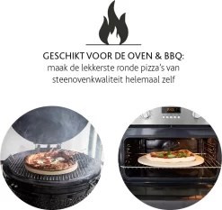 Boska Pizzasteen Deluxe - Voor Oven & BBQ - Knapperige Pizza's - Ø 29.5 Cm - BBQ Accessoires -Thuis-BBQ 1200x1131 1