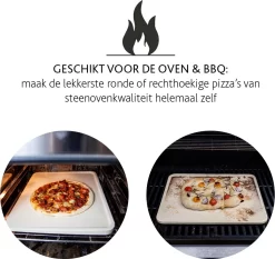 Boska Pizzasteen Deluxe Rechthoek - Voor De Oven - Knapperige Pizza's - 40x32 Cm - BBQ Accessoires -Thuis-BBQ 1200x1131