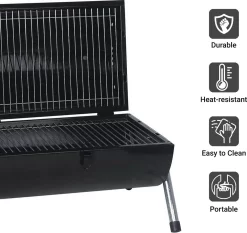 MaxxGarden BBQ - Houtskool Barbecue - Smoker Barbecue - Grilloppervlak (LxB) 38 X 52 Cm - Met Dubbel Grill Vlak - Zwart -Thuis-BBQ 1200x1132