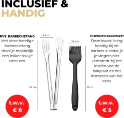 Ozocozy BBQ-ONE Houtskool Tafelbarbecue - Ø30 Cm- Zwart - Incl. Draagtas, Siliconen Bakkwast En RVS-Barbecuetang -Thuis-BBQ 1200x1141