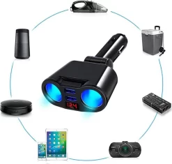 Auto Sigarettenaansteker Splitter - USB Ingang Auto - 2 Sigaretten Aansluitingen - Autolader -Thuis-BBQ 1200x1144 1