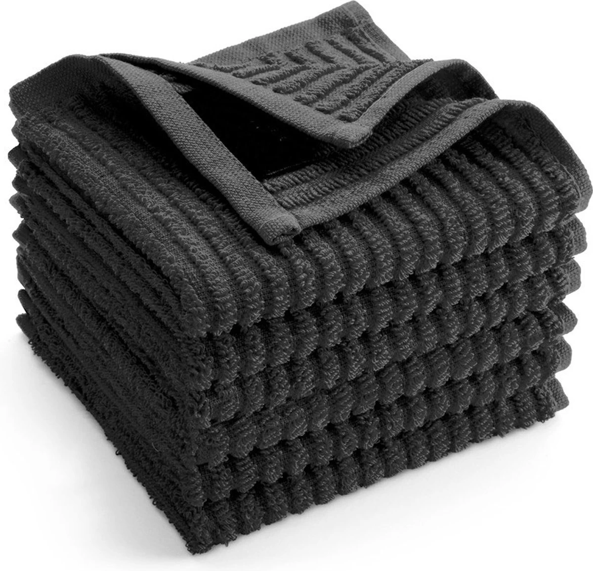 Zavelo 6x Theedoeken En 6x Keukendoeken Set + 6x VAATDOEKJES - 6x Theedoeken - 6x Keukendoeken - Zwart 2 Zavelo 6x Theedoeken En 6x Keukendoeken Set + 6x VAATDOEKJES - 6x Theedoeken - 6x Keukendoeken - Zwart - Afbeelding 2