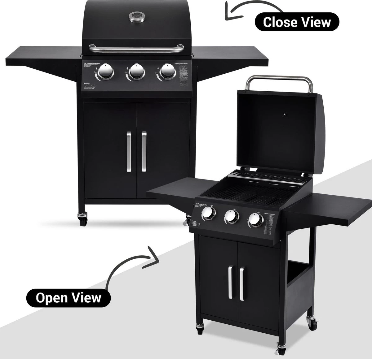 MaxxGarden Gas Barbecue - 3 Branders - Incl. Gratis BBQ Set 5 MaxxGarden Gas Barbecue - 3 Branders - Incl. Gratis BBQ Set - Afbeelding 5