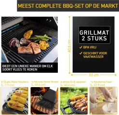 Saveur Royal® 35-delige Barbecue Gereedschapset In Roestvrij Staal - BBQ Grill Set Met Draagtas - Barbecuegerei-sets - Barbecue Accessoires Gereedschap - 35-delig -Thuis-BBQ 1200x1162 6
