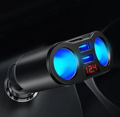Auto Sigarettenaansteker Splitter - USB Ingang Auto - 2 Sigaretten Aansluitingen - Autolader