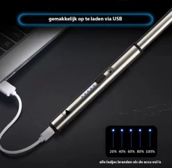 Oplaadbare Lange Dunne Elektrische Aansteker - Duurzame Plasma Aansteker - Inclusief Cadeauverpakking - BBQ – Kaarsen – Zilver -Thuis-BBQ 1200x1170 5