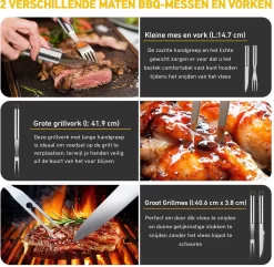 Saveur Royal® 35-delige Barbecue Gereedschapset In Roestvrij Staal - BBQ Grill Set Met Draagtas - Barbecuegerei-sets - Barbecue Accessoires Gereedschap - 35-delig -Thuis-BBQ 1200x1170 7