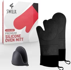SWILIX ® Ovenwanten 2 Stuks - Ovenhandschoenen - Siliconen Ovenwant - Zwart 19 SWILIX ® Ovenwanten 2 Stuks - Ovenhandschoenen - Siliconen Ovenwant - Zwart -Thuis-BBQ 1200x1175 1